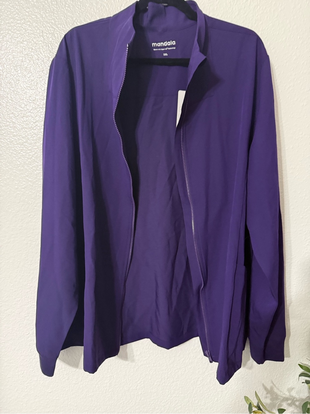NWT Mandala Scrubs Zip Front Scrub Jacket Eggplant Purple 3XL